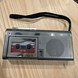 Sanyo Microcassette Recorder Voice Activated System M5490 Working Tested Gray